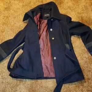 Nautica wool blend pea coat womens XL navy